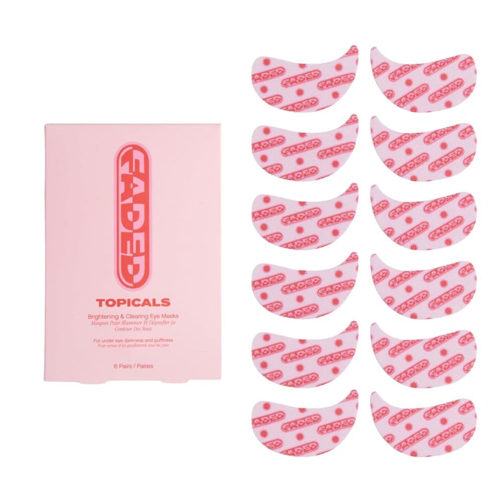 Topicals Faded Brightening Under Eye Masks Revitalizing Patches to Depuff, Hydrate, and Illuminate 124; Diminishes Dark Circles and Fine Lines '124; Made with Kojic Acid, Caetine & Niacinamid