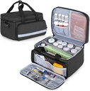 CURMIO Pill Butle Organizer Storage, Medication Lock Box for Pill Organizer and Medical Supplies, Black (Opatentowany Design)