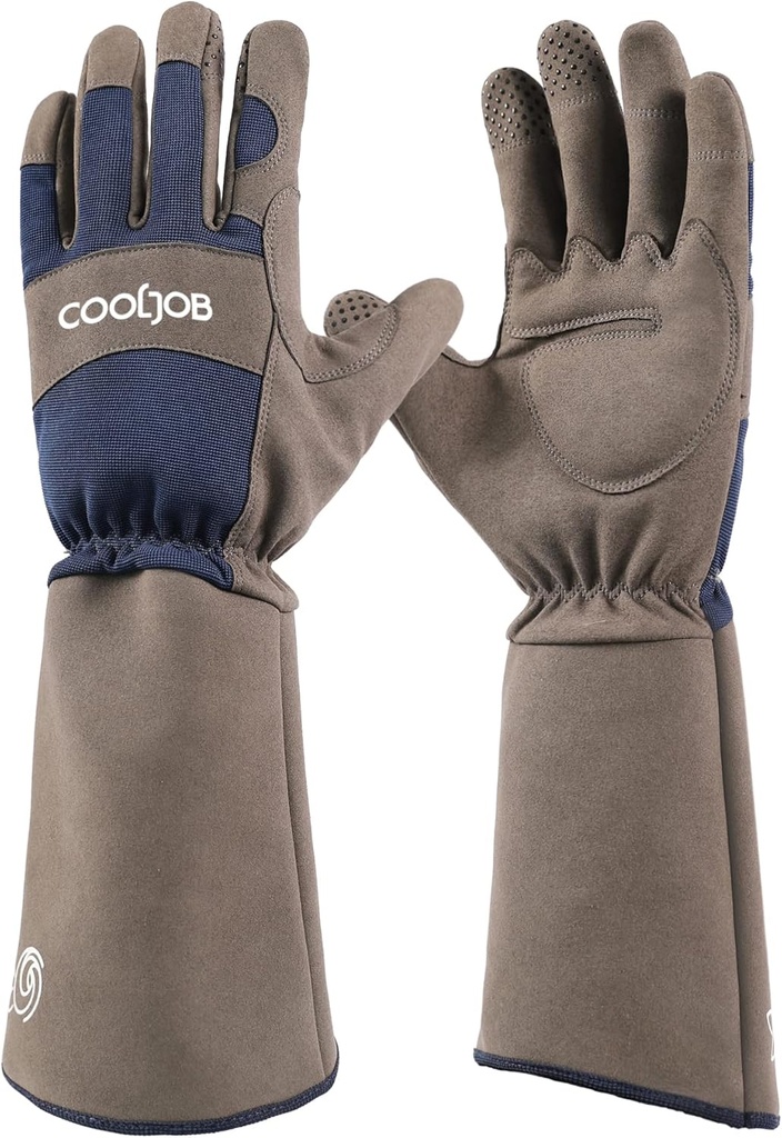 COOLJOB Thorn Proof Rose Pruning Garden Gloves for Men, Long Sleeve Paded Yard Work for Bush, Blackberry, Cactus, Heavy Duty / Puncture Resistant / Machine Waslable, Xlarge, Navy