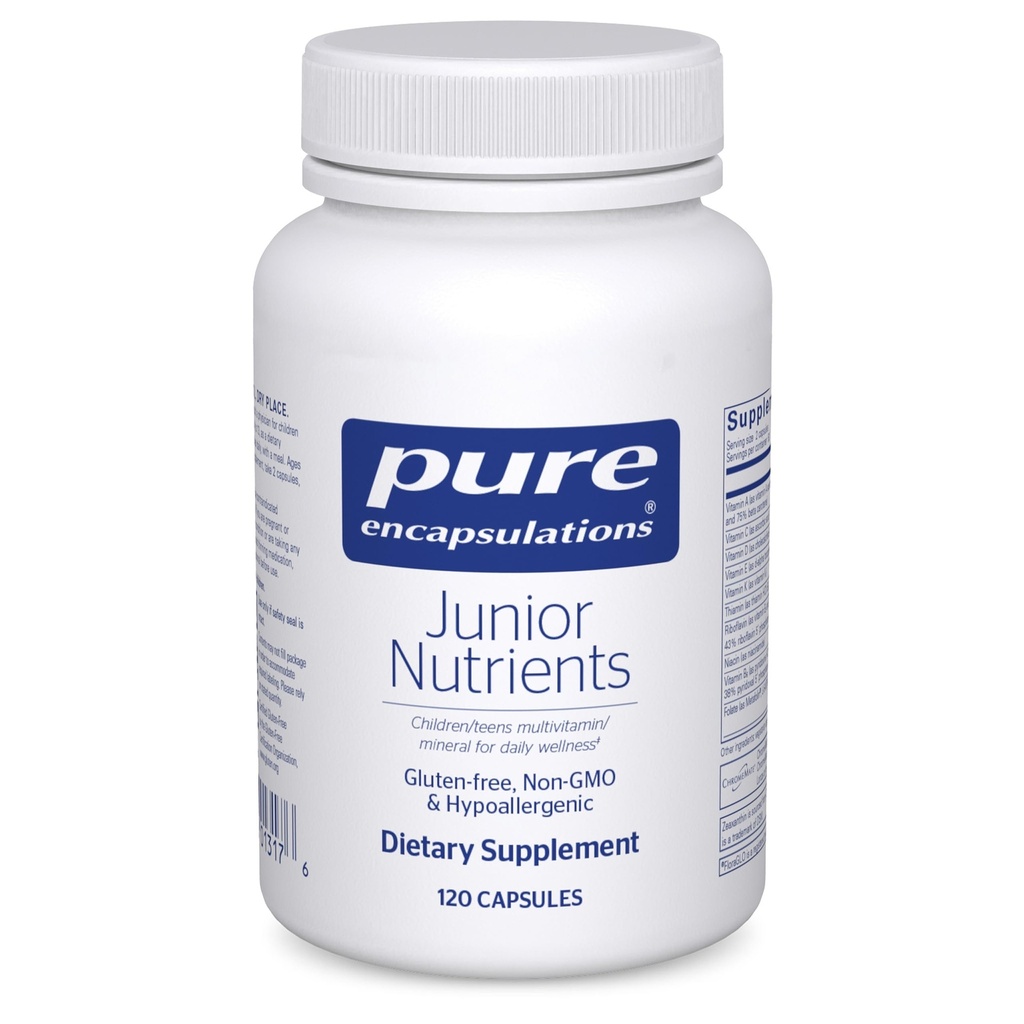 Czyste enkapsulacje Junior Nutrigents - Dzieci i młodzież Multivitamin - Bez żelaza - z wapniem, Witamina D3 i Witamina C - Non-GMO & Wegetarianin - 120 Kapsułki
