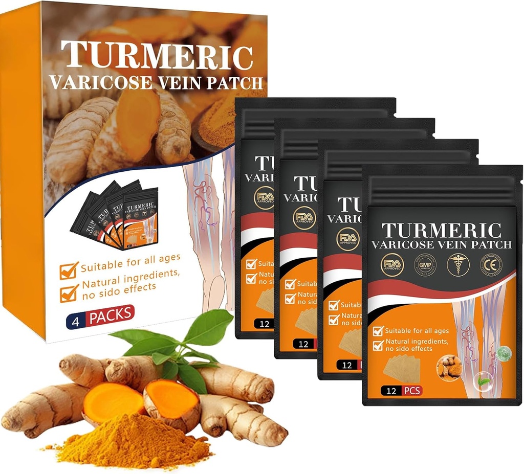 1 Pudełko Furzero Turmeric Varicose Vein Patch - 2024 Nowe Turmeric Vein Patches, Naturalnie zwalnia Varicose Veins w Nogi i pająki