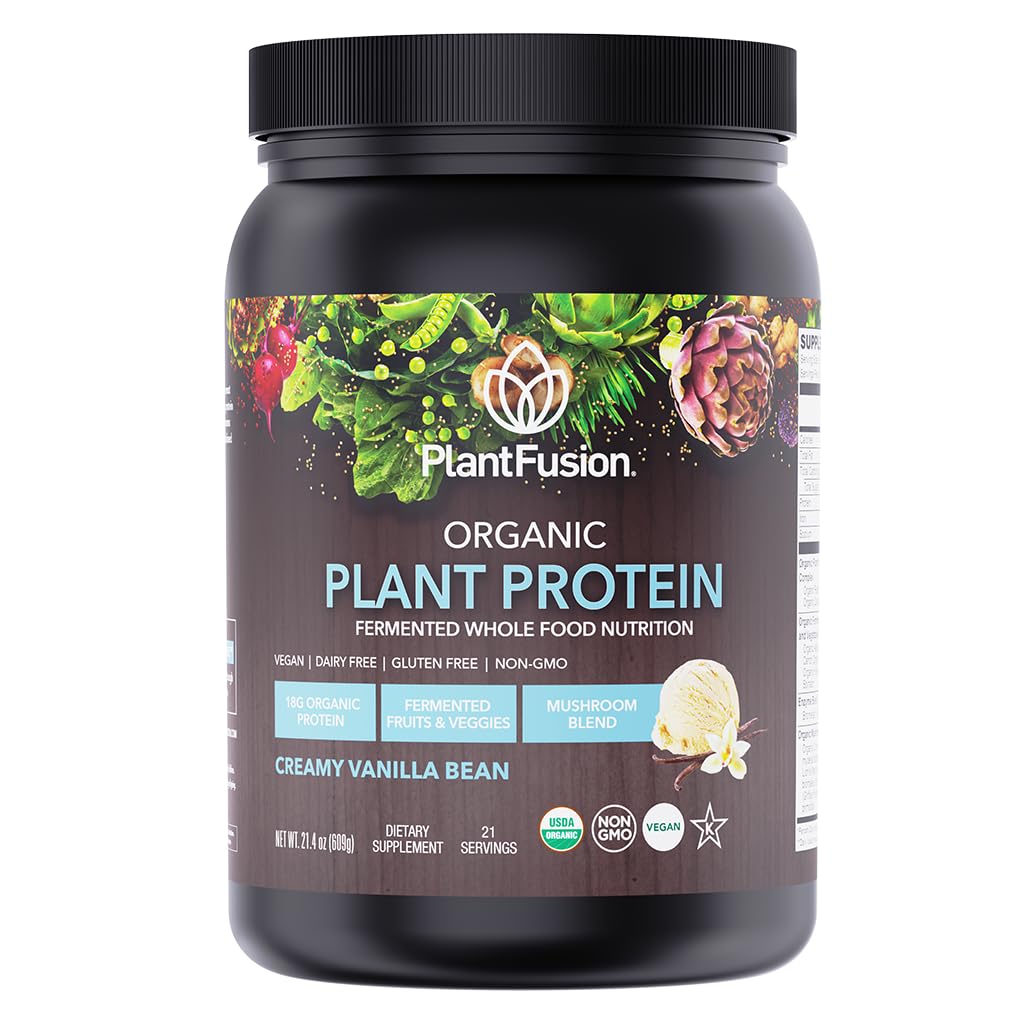 SOTRU Organic Vegan Protein Powder - Całość żywności, Białko roślinne w proszku z Green Superfoods, Enzymy i Probiotyki - USDA Certified Organic, Non-GMO, Gluten- Free - Vanilla 18.5 oz, 21 Servings