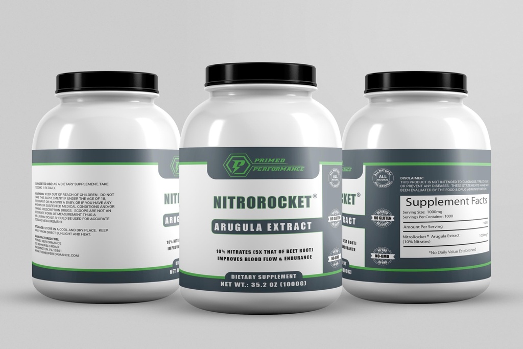 NitroRocket Nitric Oxide Booster - Pomaga wspierać wytwarzanie tlenku azotu we krwi - Suplementy tlenku azotu dla mężczyzn i kobiet - Boost Energy, Cognitive Function & Otlenianie mięśni (1000 gramów)