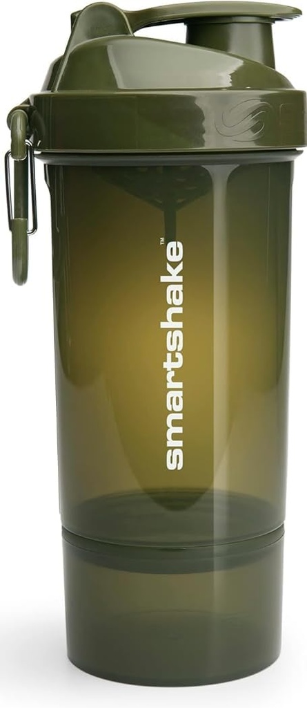 Smartshake O2GO One plastikowe butelki shaker białko 800 ml 124; 27 oz - Leakproof Screw- Lid - BPA Free - Unisex - Army Green