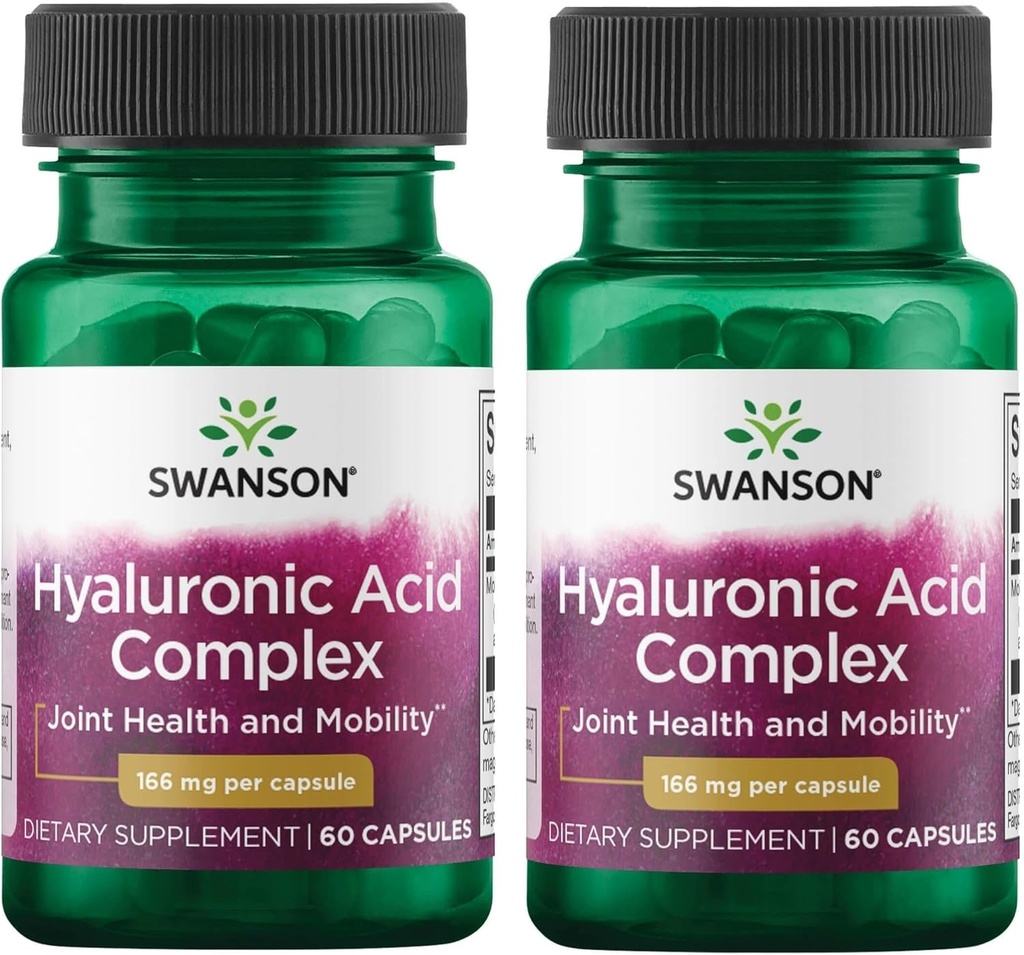 Swanson Hyaluronic Acid Complex 166 mg 60 Caps (2 opakowania)