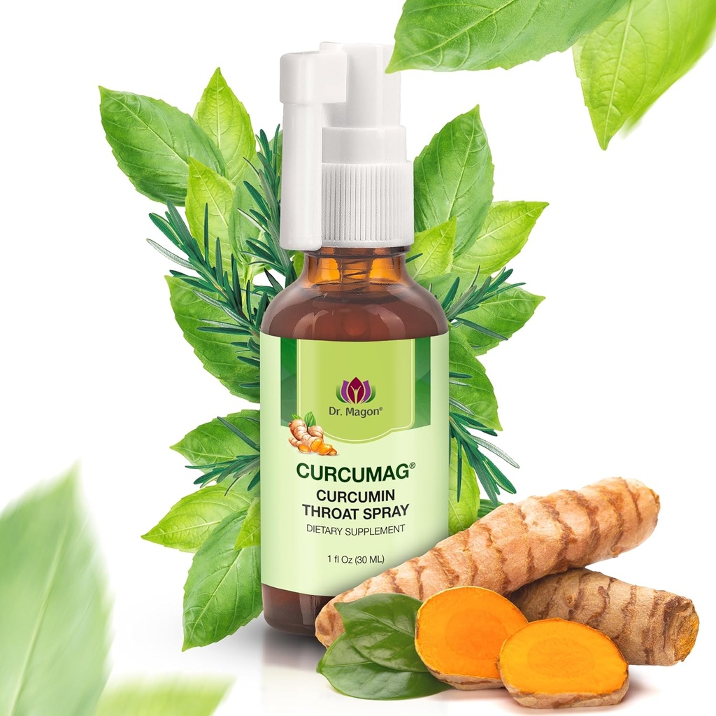 Naturalna kurkumina krtani Spray przez Dr. Magon, Treath Calm, Kojące gardło Spray, Immune Support, Dodatkowa siła UC3 Przezroczysty ekstrakt Curcuma Longa Dry, 1 Płynny Oz