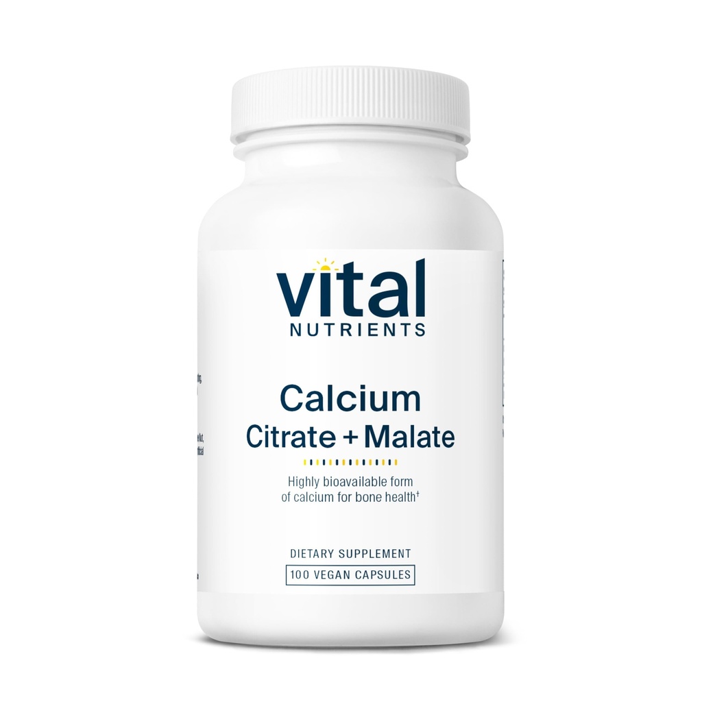 Vital Nutrigents Calcium Citrate and Malate Complex 150mg British 124; Vegan Supplement British 124; Support Bone Strength, Muscle and Cardival Health * British 124; gluten, Dairy and Soy Free British 124; 100 kapsułki