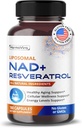 Liposomal NAD + 600mg z Resveratrol 200mg dla energii komórkowej i zdrowego starzenia - 180 Kapsułek - Vegan, Non-GMO, USA Made