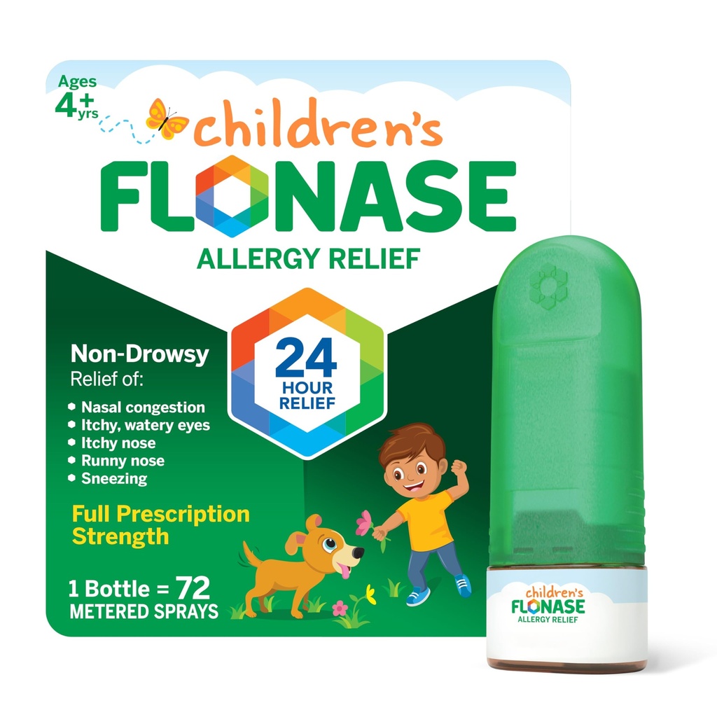Flonaza Ulga alergiczna dla dzieci Nasal Spray, 24- Godzina Non- Drowsy Multi- Relief Symptom - 72 Sprays