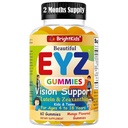 BrightKids Eye Health Gummies for Kids & Teens - Lutein & Zeaksantyna Vision Support - Wegan, Witaminy Eye Non-GMO na czas ekranowy - Smaczny aromat mango - 60 Gummies