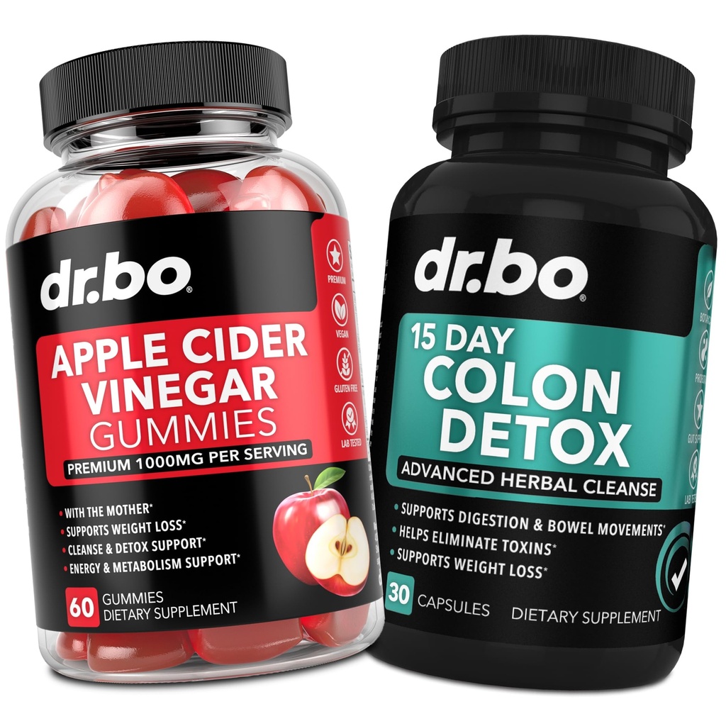 ACCV Gummies & Colon Cleanser Detox - 1000MG Jabłko Cider Gummies Vinegar & 15 dzień Colon Cleanse Detox dla trawienia & Gut Health - Szybkie naturalne Probiotic Laxative Pills dla suplementów ruchu jelita