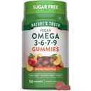Nature 's Truth Vegan Omega 3679 Gummies XI124; 50 Count XI124; Peach Flavor XI124; Non- GMO & Gluten