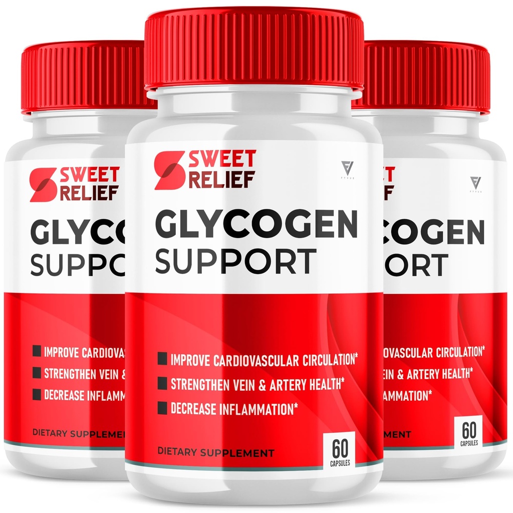 (3 Pack) Sweet Relief Glycogen Wsparcie dla łączników Blood Vessel Cleaner Releaf, Sweetrelief Glycogen Supplement Supplement kapsułki, Glucogen O Neil Glyco Optimizer Cleanse Control Restore (180 kapsułki)