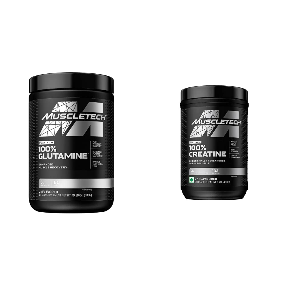 Monowodzian proszku MuscleTech Kreatyna Platyna Czysta Mikronizowana Odzysk Mięśnie + Builder & owder 100% Czysty proszek Glutaminy L