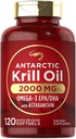 Carlyle Antarktyka oleju 2000mg 124; 120 Softgeli 124; Omega-3 EPA, DHA, z suplementem Astaksantyny Sourced from Red Krill 124; Maksymalna moc 124; Laboratorium Tested