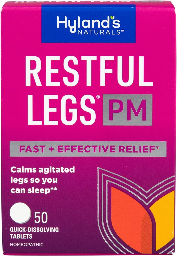 Hyland 's Restful Legs PM, Nighttime Formula, Calms Agited Legs tak można spać, 50 Szybkie rozpuszczanie tabletek (Opakowanie 3)