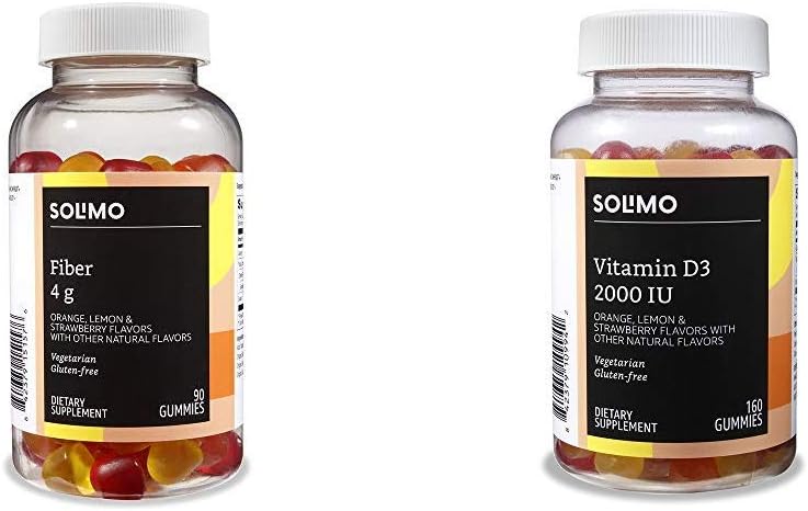 Basic Fiber Gummies (90 Count) i Witamina D3 Gummies (160 Count)