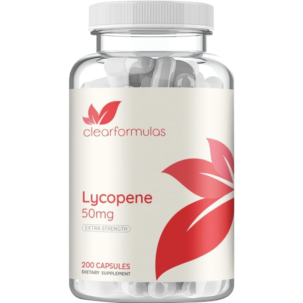 Suplement likopenu bazujący na pomidorach - Dodatkowa siła Lykopenu 50mg Non-GMO Super Potężny Przeciwutleniacz i Karotenoid Serca i Prostate Health Supplement for Men - Made in a cGMP US Lab (200 Servings)