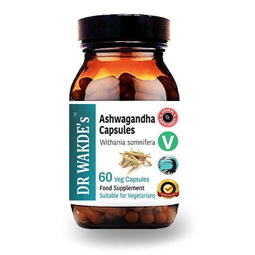 Kapsułki DR WAKDE 's Ashwagandha (Indian Ginseng, Withania somnifera, 60 Veg Caps, Supplement bazujący na plancie, Ayurvedic Herb, All Natural, Vegan)
