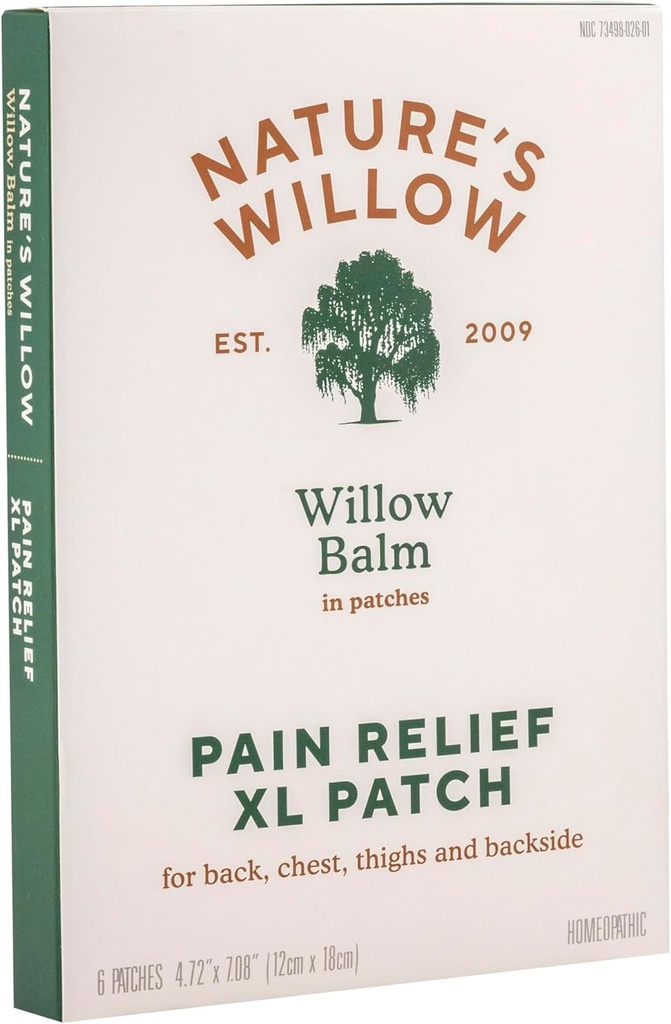 Nature 's Willow Natural Pain Relief Patches for Muskles & Joints Downloader 124; Fast- Acting with White Willow Bark Belload 124; Free from Fative Fragrances & Dares Abloads 124; 6 Patches (1- Pack)