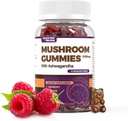 Mushroom Gummies 60pcs 10x Mushroom Supplement z Ashwagandha dla zdrowia immunologicznego, nastrojów i wsparcia stresu