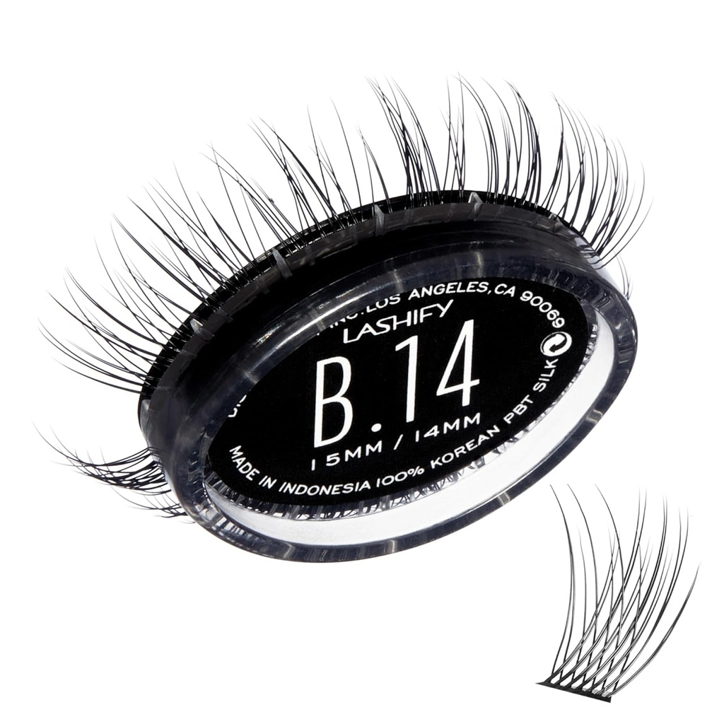 Lashify Bold 14mm Gossamer DIY Eyelash Rozszerzenia Refill, czarny, łatwe fałszywe rzęsy dla naturalnego wyglądu