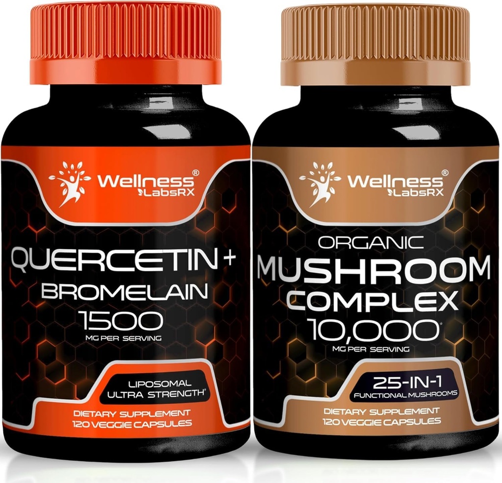 WELLNESS LABSRX Quercetin z bromelainem 124; Kapsułki z grzybów
