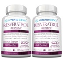 Zatwierdzony Science ® Resveratrol - 1000 mg Trans Resveratrol - 250 mg Polyfenolu - 98% Poziom czystości - Zawiera Bioperine ® - 380 Vegan Przyjazne kapsułki - 2 butelki