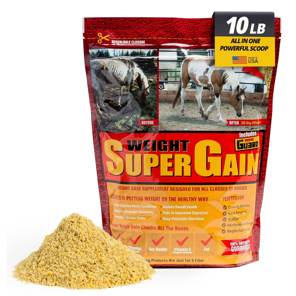 Super Weight Zysk 10 lb, Witamina Equine Mineral, Probiotic & Weight Zysk suplement