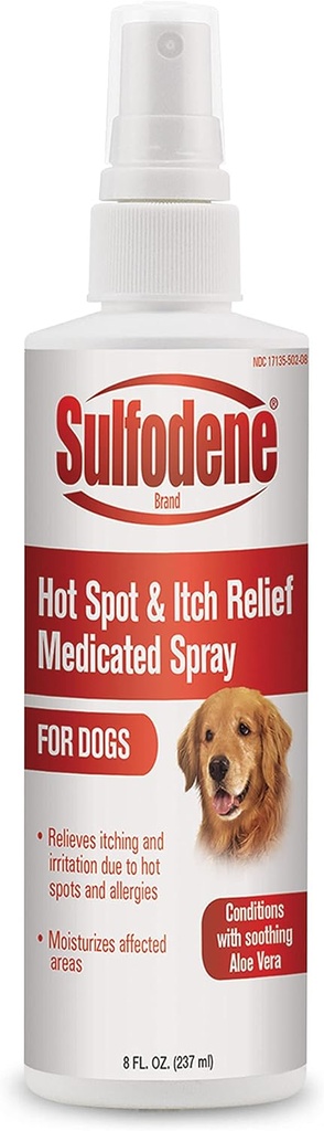Sulfodene Medicated Spray (8 oz) Hot Spot and Itch Relief I pomaga zapobiec infekcji Medykowane
