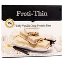 Proti- Cienkie Fluffy Vanilla Crisp Protein Bars, 15 g Protein, Niskie Calorie, Bardzo Niskie Carb (VLC), Niski Tłuszcz, Wysokie Fiber Snack Bar, KETO Diet Friendly, Ideal Protein Compatible, No gluten Ingredients, 7 / Box