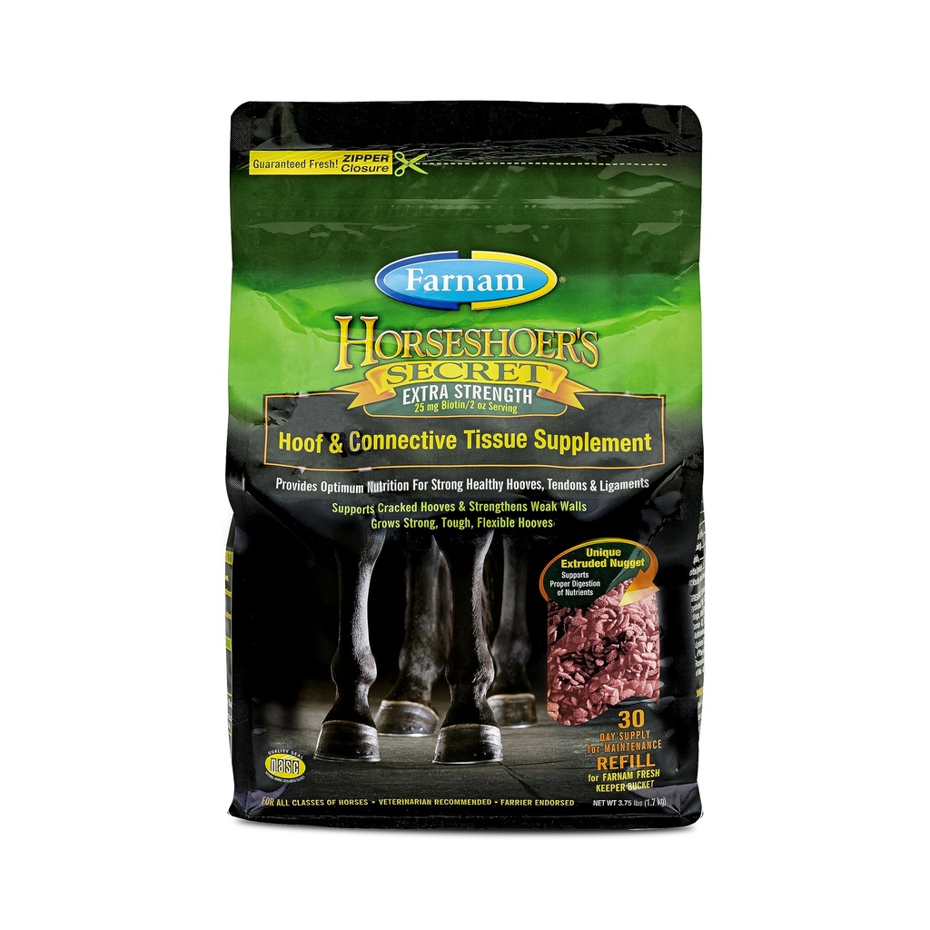Farnam Horseshoer 's Secret EXTRA STRENGTH Kopyt suplementy & Połączony suplement do tkanek, Promocje silne, zdrowe kopyt, ścięgien i więzadeł, 3.75 lbs., 30 dzień dostaw