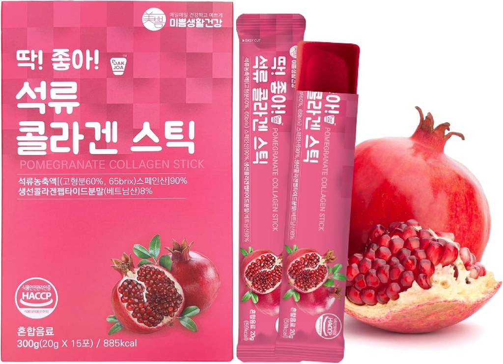 Pomegranat Collagen Jelly Stick 20g * 15 Stick 1,600mg Niski Kolagen Molekularny Ryb Antystarzenie [DDAKJOA]