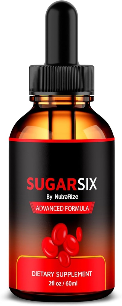 NutraRize SugarSix Drops, Oficjalny Sugar Six Liquid Formuła, Wszystkie naturalne wsparcie dla stabilnych i zdrowych poziomów, Premium Dropper do utrzymania dobrego cyrkulacji, Sugar Six Review (30 Służenia)
