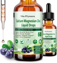Cynk wapnia Magnezu, Liquid Wapnia Magnezu Cytrate z witaminą D3 K2, B6, Omega-3, Wysokiej mocy Płynne Magnezu Wapnia Krople w. Ziołowe Suplement do kości, Mięśnie, Relaks, Sen, Nerve