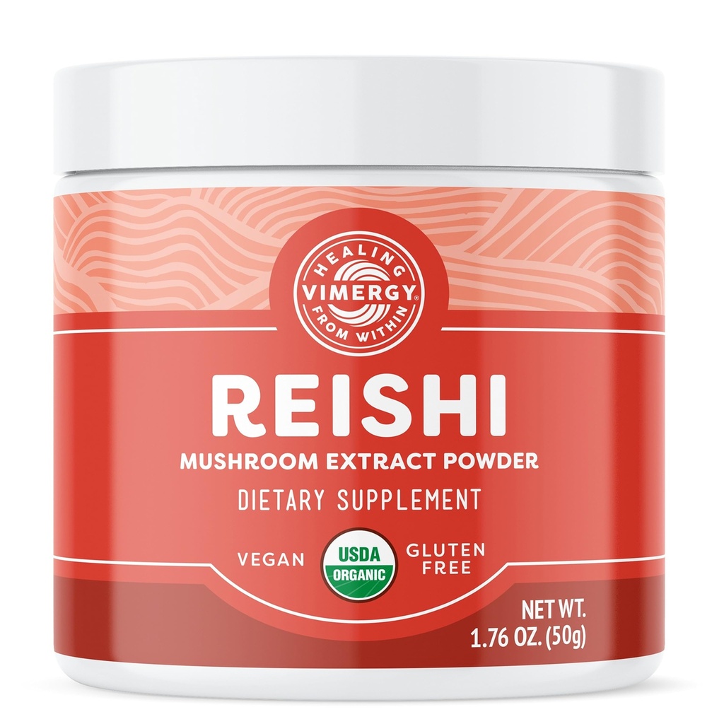 Vimergy Reishi Proszek - Superfood Cellular Support * - Korzyści immunologiczne Zdrowie * - USDA Certified Organic, Wegan, Przyjazny paleo-, Gluten- Free - 33 Służenia