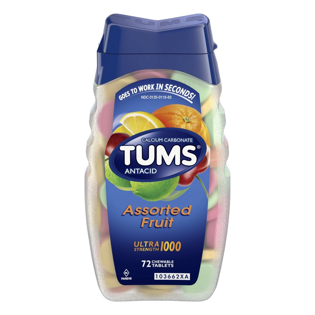 Tums Wapnia Bogata Ultra Siła 1000 - Różne owoce - 86 tabletek