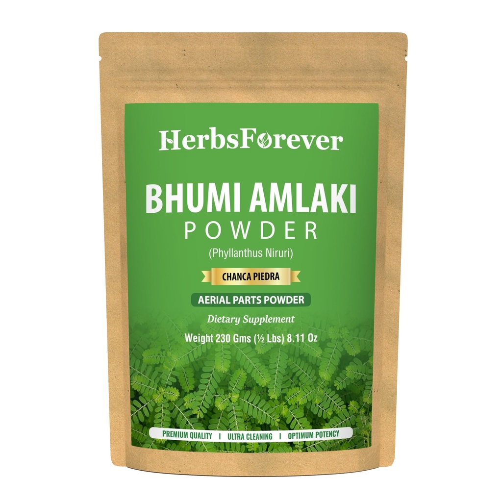 HerbsForever Bhumi Amalaki Powder Building 124; Phyllanthus Niruri Building 124; Ajurvedic Herb for Wellness, Detox & Vitality Building 124; Non-GMO, Vegan, Gluten- Free Between 124; Natural Supplement Building 124; 454 GMS