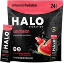 Halo Hydration - Electrolyte Drink Mix Equipment 124; Hydration Powder Packets Equipment 124; Arbuz Flavor - for Sports and Cycling Assistance 124; Easy Open Single Serving Stick (24 Pack)