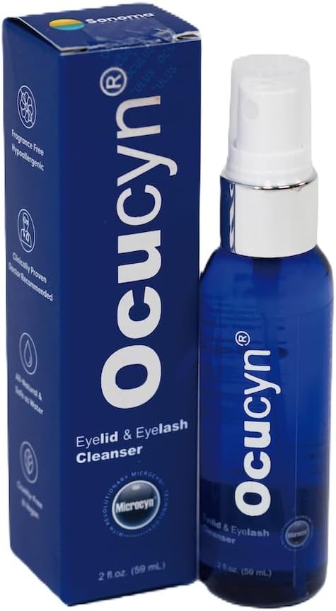Okucyn Codzienne czyszczenie powiek, All- Naturalny i Czysty kwas podchlorynowy spryskiwacz delikatnie oczyszcza powieki, Leczenie objawów Blevaritis, Suche oko, podrażnienie oczu, Idealny do codziennego stosowania.