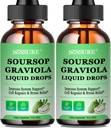 (2 Pack) Soursop Graviola Leaf Drop Dwudziesty czwarty; Soursop Bitters Liquid w / Sea Moss, Witamina C & Cynamon for Cell Support & Regeneration, Immunitet, Wątroba, Zzz & Antioksydant Dwudziesty czwarty; Wysoki Wchłanianie Wegan