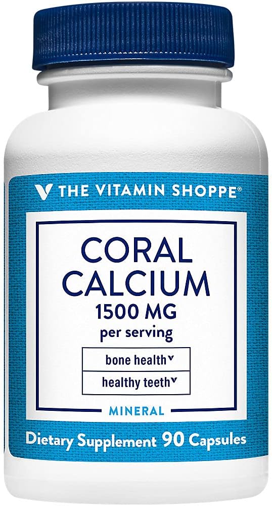 Witamina Shoppe Coral Wapń 1.500MG - Eco Safe Source of Wapń, Magnez & Ślad Minerały do wspierania zdrowych kości i zębów (90 Kapsułki)