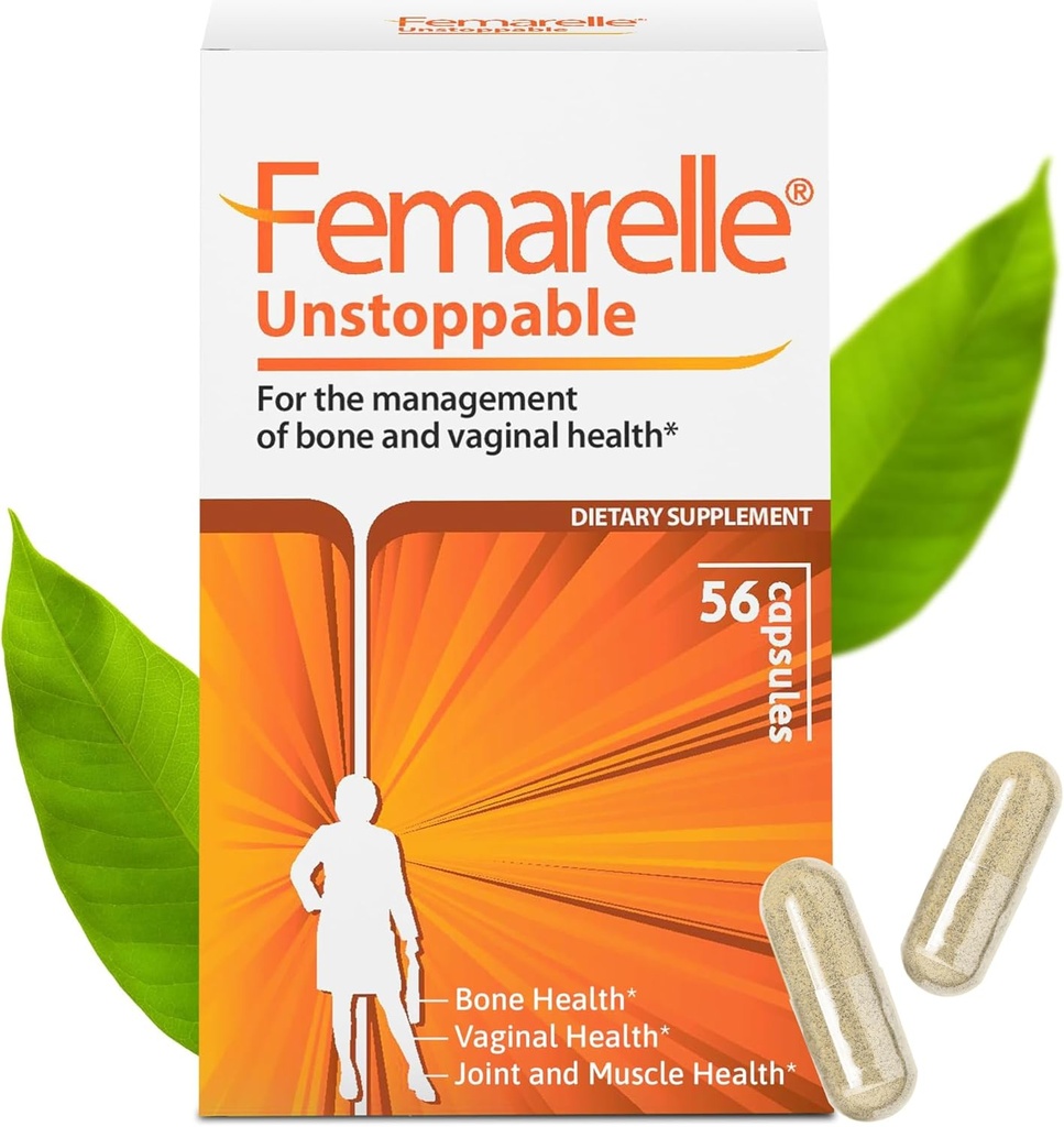 Femarelle ® Niepowstrzymany - Suplement diety dla kobiet - Wsparcie kości, mięśni i połączeń i zdrowia pochwy - 56 Kapsułki - Nie-Hormonal - Klinicznie badane