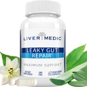 Leaky Gut Naprawa Natural Gut Suplement zdrowia Glutamina Organic Slippery Elm NAG Marshmallow Root Aloe Vera SM Quercetin Bromelain Promotes Digestive Ease, Gut Wellness 1000mg 60 Czapki
