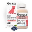 Genexa Czysty Acetaminofen dla dzieci 124; Pediatrician Preferowane składniki do 124; Ból i gorączka Reduktor dla dzieci 124; Bez barwnika, 0% Sztuczne dodatki do 124; Wieki 2- 11, Pyszne Organic Blueberry Liquid, 4 fl oz