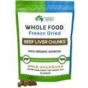 GRASLAND NUTRITION Organic Liver Freeze Suchy Chunks - Wysoka w naturalnym żelaza, Witamina A, B12 dla energii (120g)