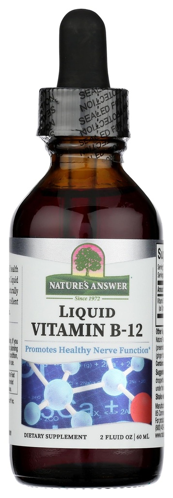 Odpowiedź Przyroda Płynna Witamina B- 12 Bilans 124; Promotes Healthy Nerve Function & Energy Poziomy Bilans 124; Natural Flavored & Gluten- Free 2oz