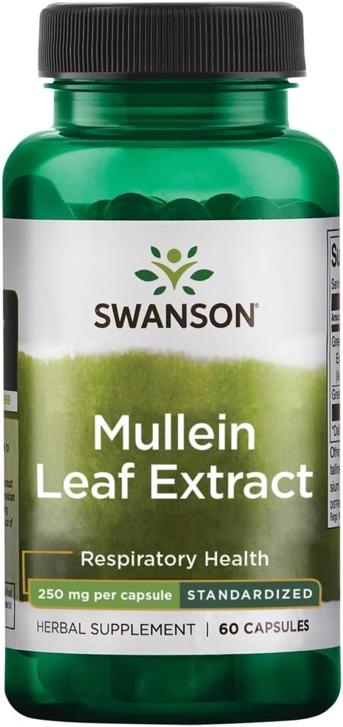 Ekstrakt Swanson Mullein Leaf - standardowy 250 mg 60 kapsułek