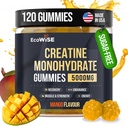 EcoWise Wellness Gummies Monohydrat Creature 5000 mg, Mango Flavor, 120 Sugarfree Vegan Chews, Suplement do kreacji dla codziennej rutyny