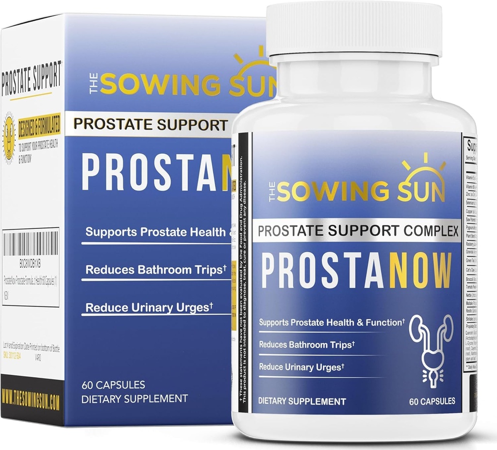 Formuła ProstaNow Prostate, Piła Palmetto dla mężczyzn, Redukcja częste oddawanie moczu, Wspiera Bladder & Zdrowie moczu, Redukuje budzenie w nocy do moczu, Trakt moczowy Zdrowie - 60 Kapsułki (1)